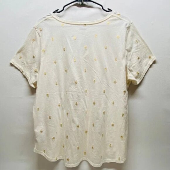 Old Navy T-Shirt Women’s XL Pineapple Palm Tree All Over Print Short Sleeve NWT - Picture 4 of 8